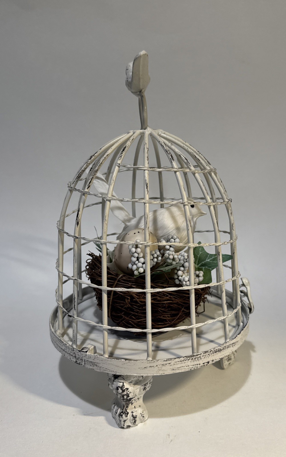 9″ Shabby Chic Decorative Birdcage Removable Nest Bird Display Farmhouse Decor