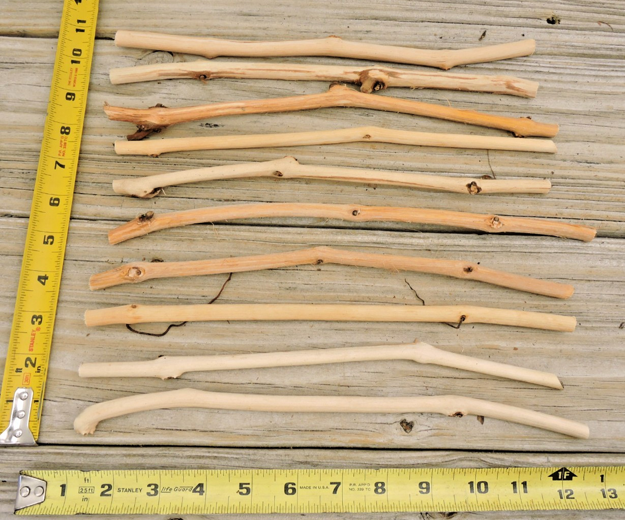 30 Grapevine Wood Stick Section 5/16~7/16″D 10~12″L Driftwood Decor Crafts