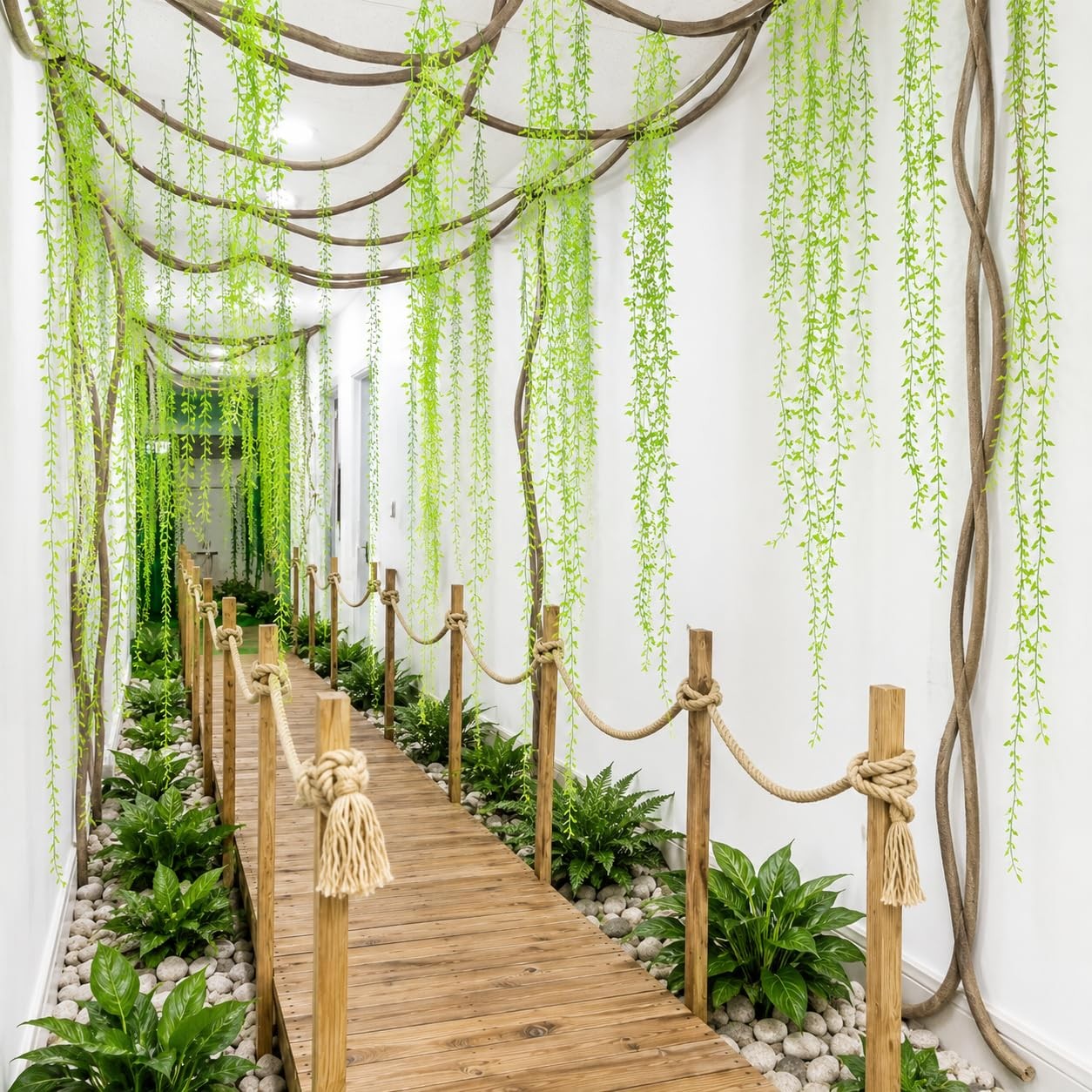 45 PCS Jungle Decoration Set, 75.8ft Artificial Hanging Willow Vines