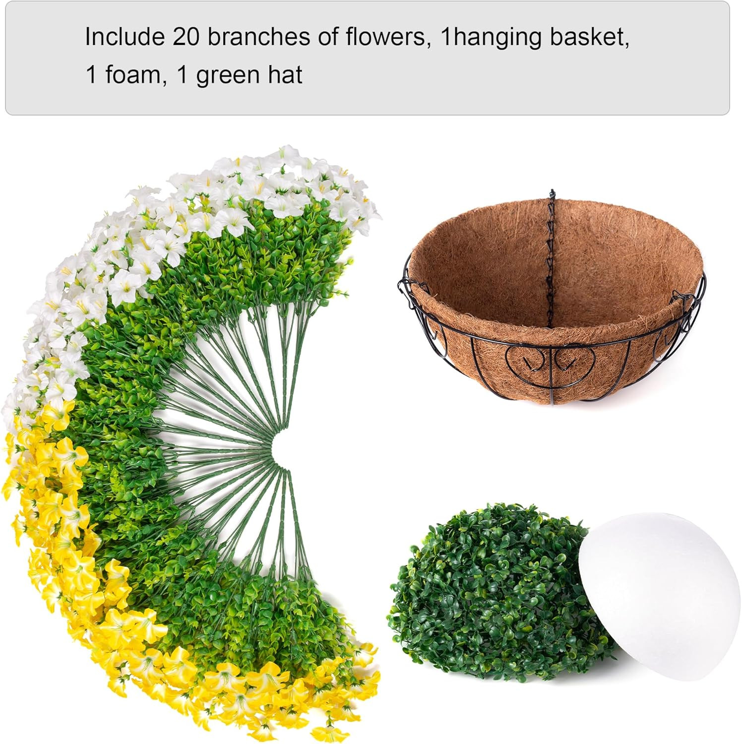 Artificial Hanging Flowers for Outdoors Baskets Spring Fake Plants Outdoor Decor