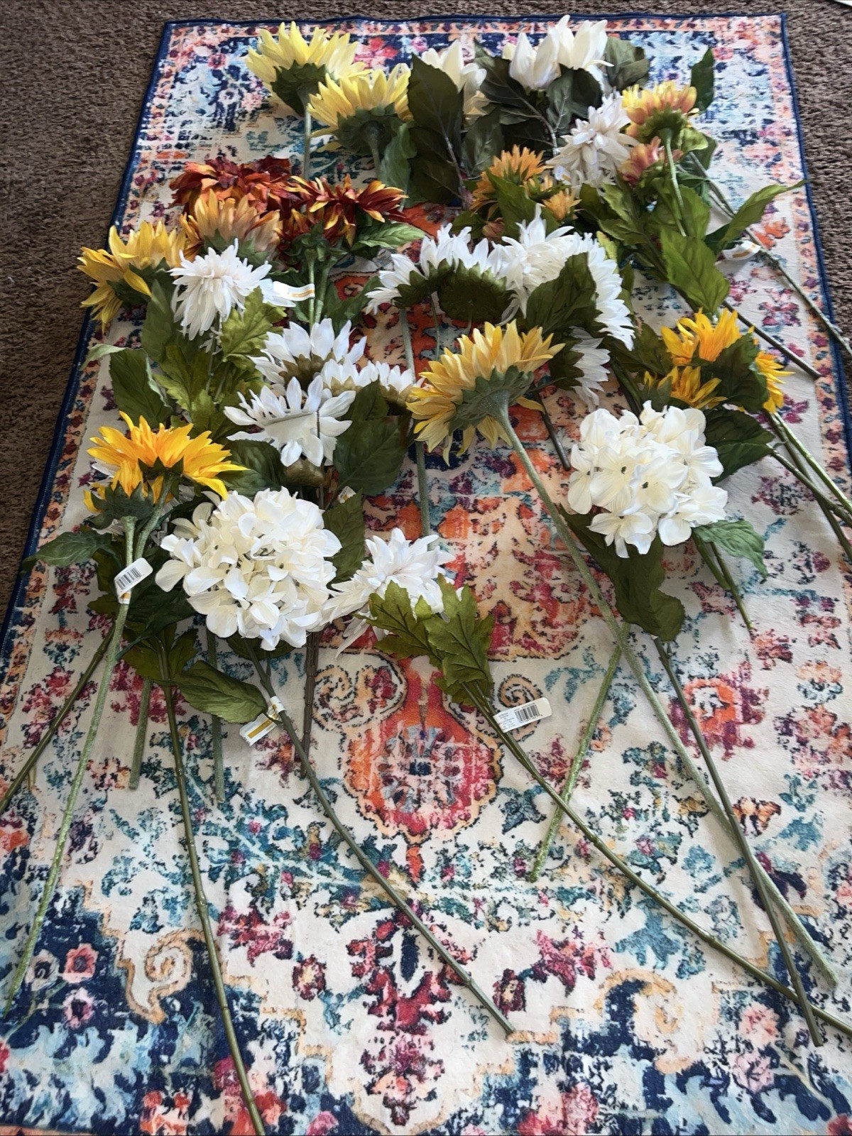 25 Stems Ashland Faux Sunflowers Etc artifical Crafters Fall NWT $230+msrp