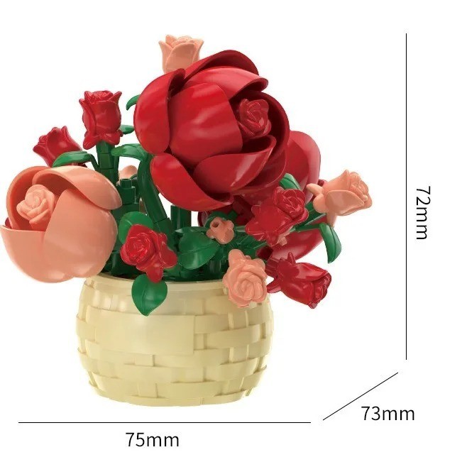 Mini Plant Brick Set – Succulent, Rose, Sunflower, Bonsai Model Toys