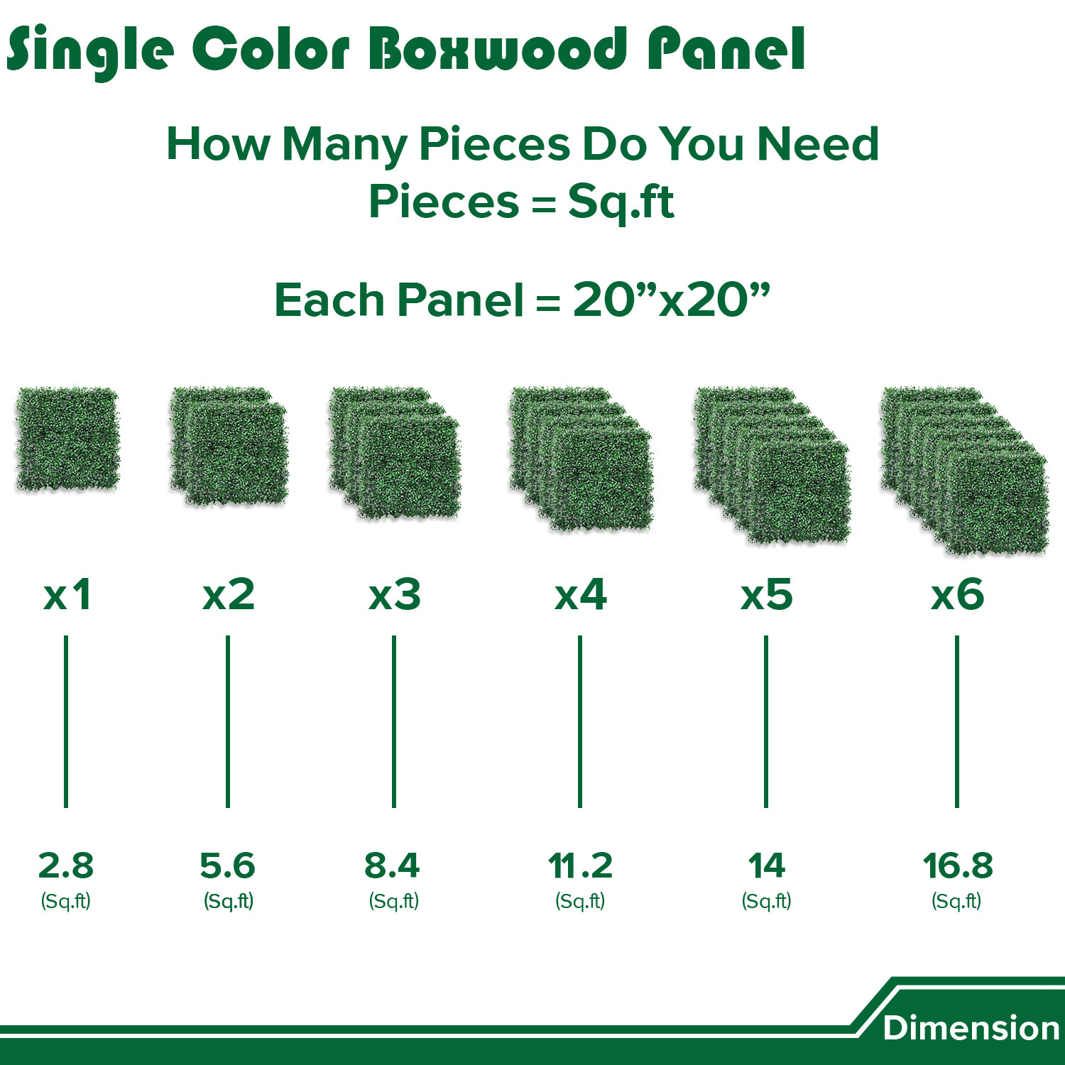 20″ Artificial Faux Boxwood Leaf Ivy Mats Greenery Home Festival Wall Decor