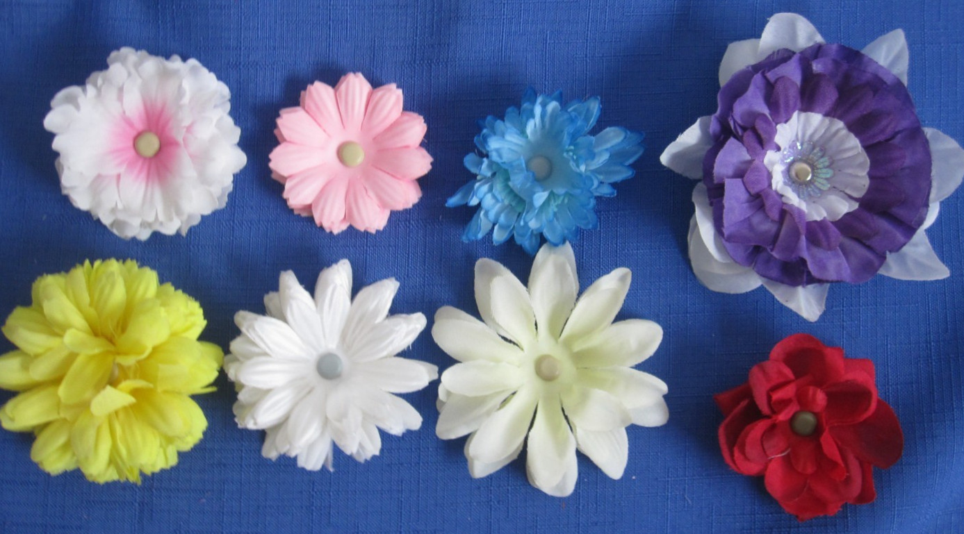 #5 Lot-50 Small/Medium Layers Used Silk Flower Petals 1-3″ Brads Multiple Colors