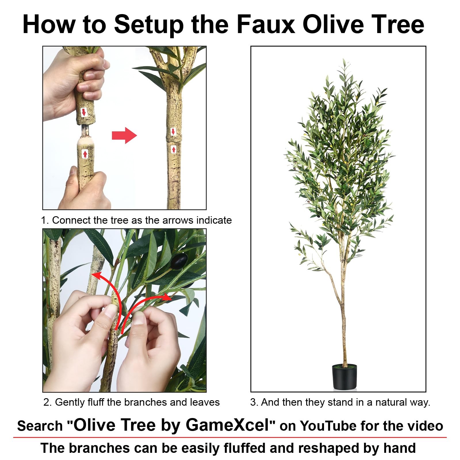 7FT Olive Tree Artificial Indoor – Tall Faux Olive Tree with Wood Trunk and L…