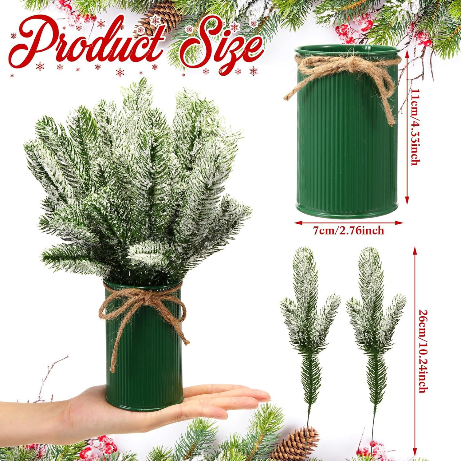 12 Set Christmas Floral Centerpieces Rustic Pine Decor for Home