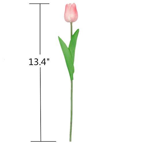Artificial PU Tulips 10Pcs Real Touch Fake Flower Arrangement Bouquets for Pink