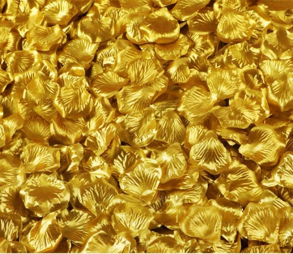 500 Pcs Gold Artificial Silk Flower Petals Silk Rose Petals Fake Petals Emula…