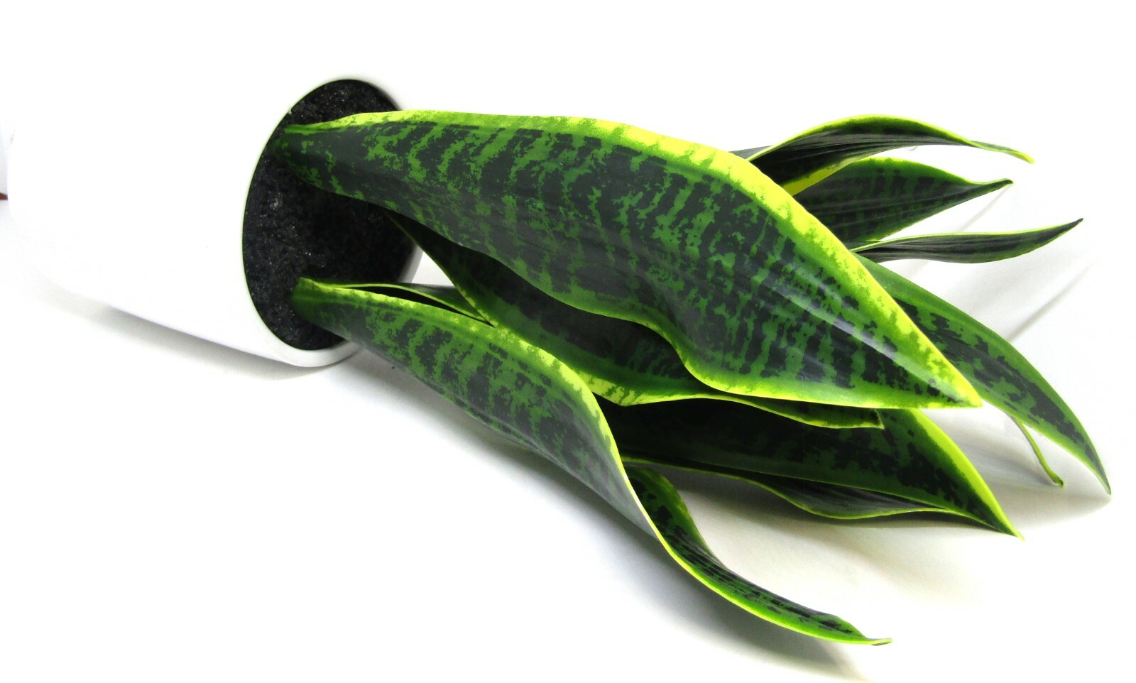 Fake Snake Plant 16″ Faux Potted Plant Artificial Snake Plant with White Ceramic