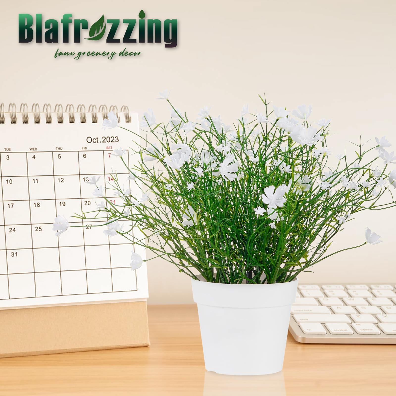 Artificial Babys Breath Potted Fake Faux Plants Flowers Indoor Decor White