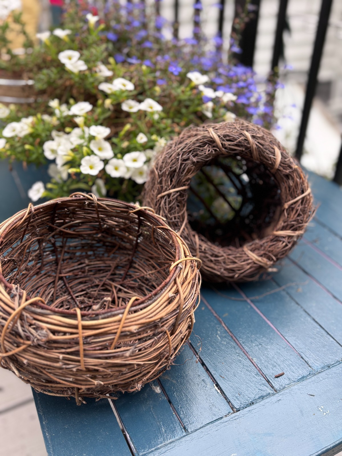 Rustic Natural Twig Bird Nest Baskets – Hand-Woven Vine Decor – Farmhouse/Crafts