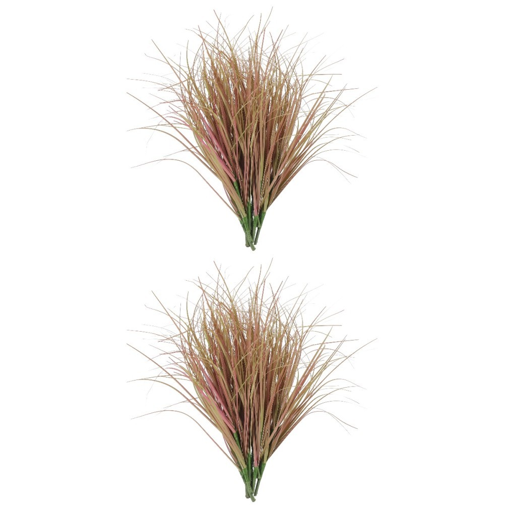 2 Count Fake Greenery Stems Faux Grass Plant Artificial Large Decor