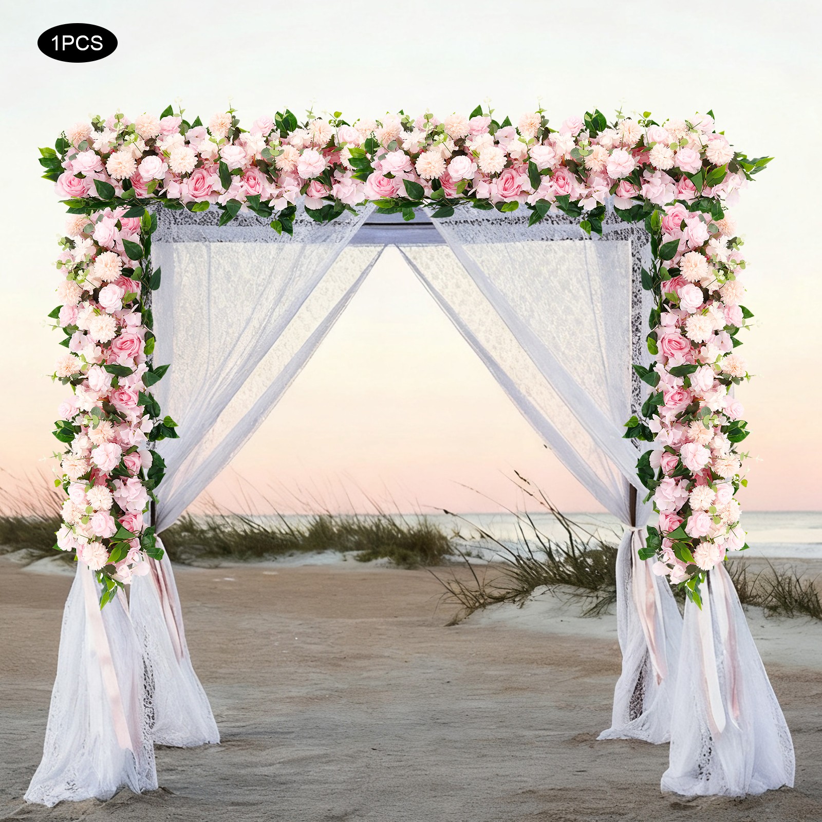 100cm Artificial Pink Rose Flower Row Table Centerpiece Flowers Wedding Decor