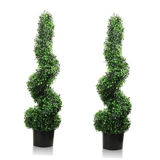 4FT Artificial Spiral Boxwood,Topiary Trees Artificial Outdoor-Indoor 4ft