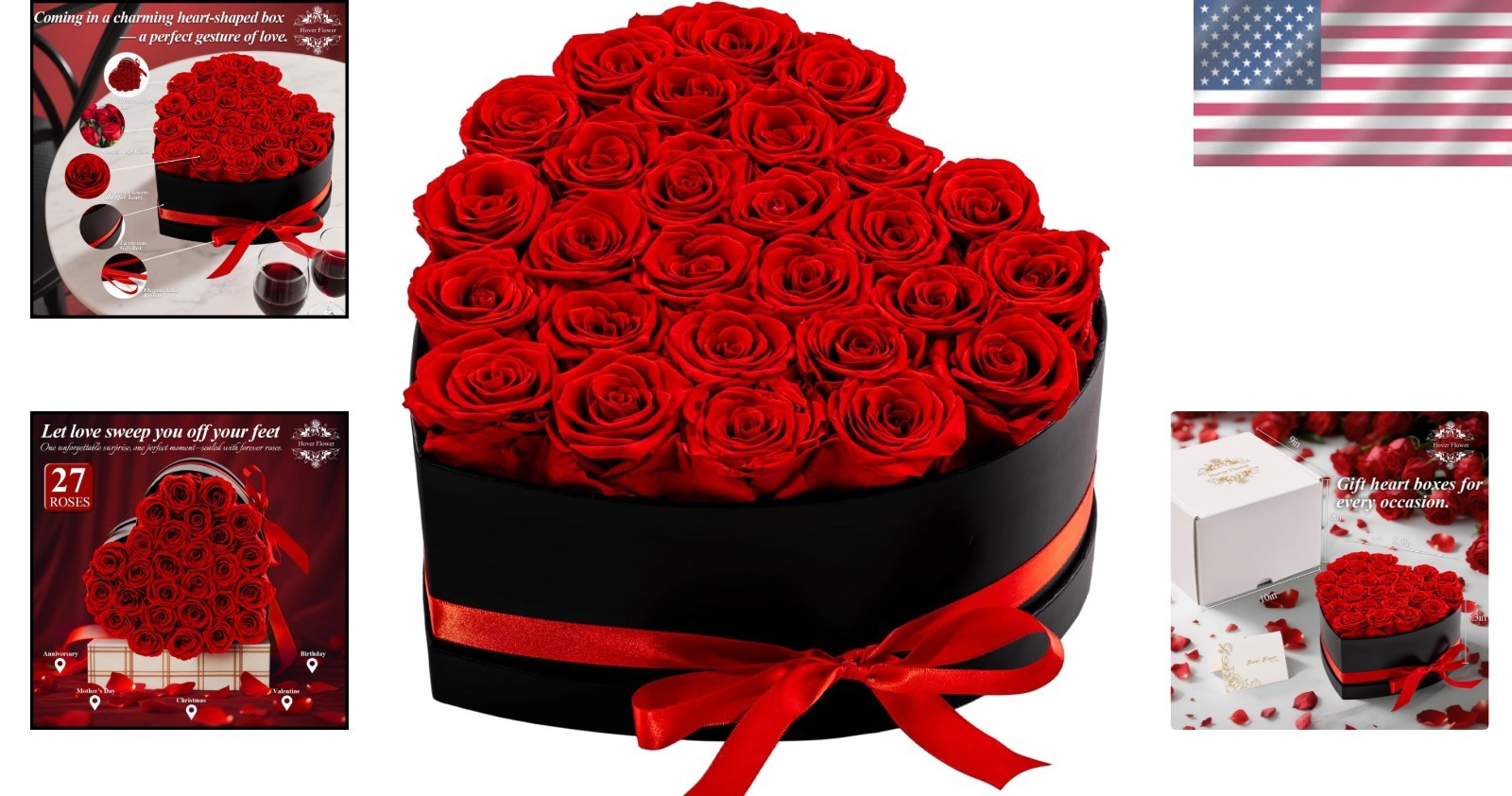Eternal Roses Flowers for Delivery Forever in a Box Valentines Gift for Her