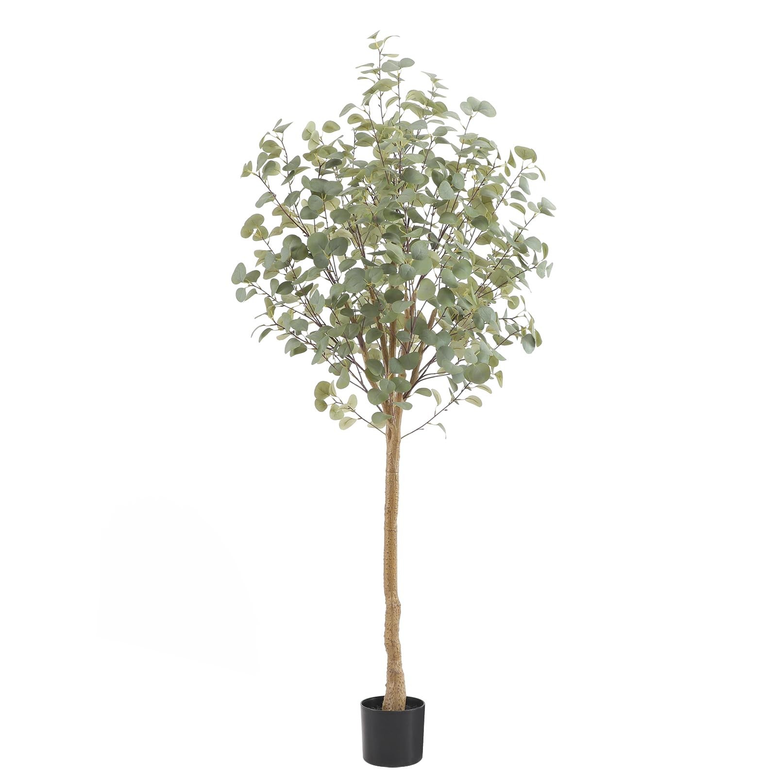 6ft Faux Eucalyptus Tree – Realistic Silk Leaves, Indoor/Outdoor Decor for Home