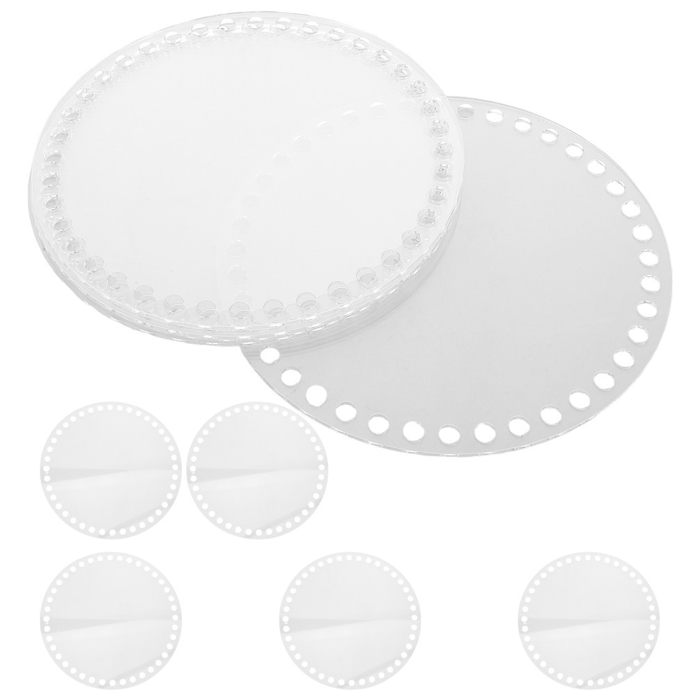 10Pcs Transparent Acrylic Base Boards for Crochet Handbag DIY Reusable Weaving