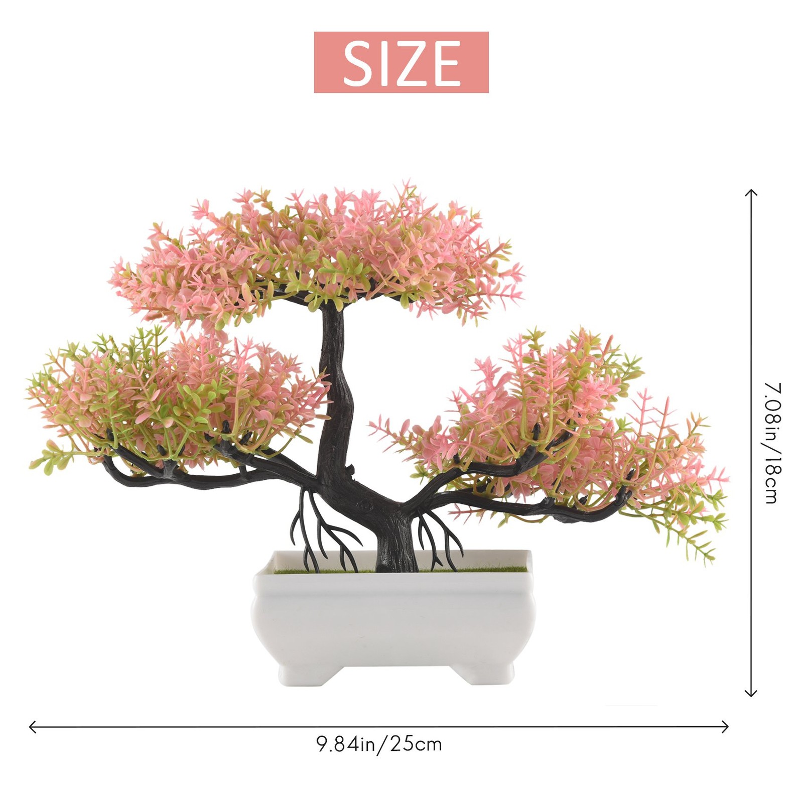 Artificial Plants Bonsai Small Tree Pot Fake Plant Flowers Potted Faux8285