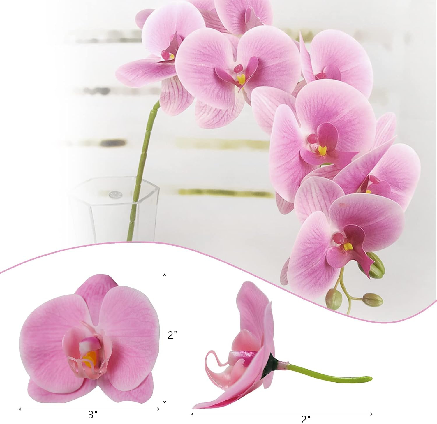20 PCS Artificial Orchid Flower Heads – Fake Butterfly Flower Heads Faux Flower