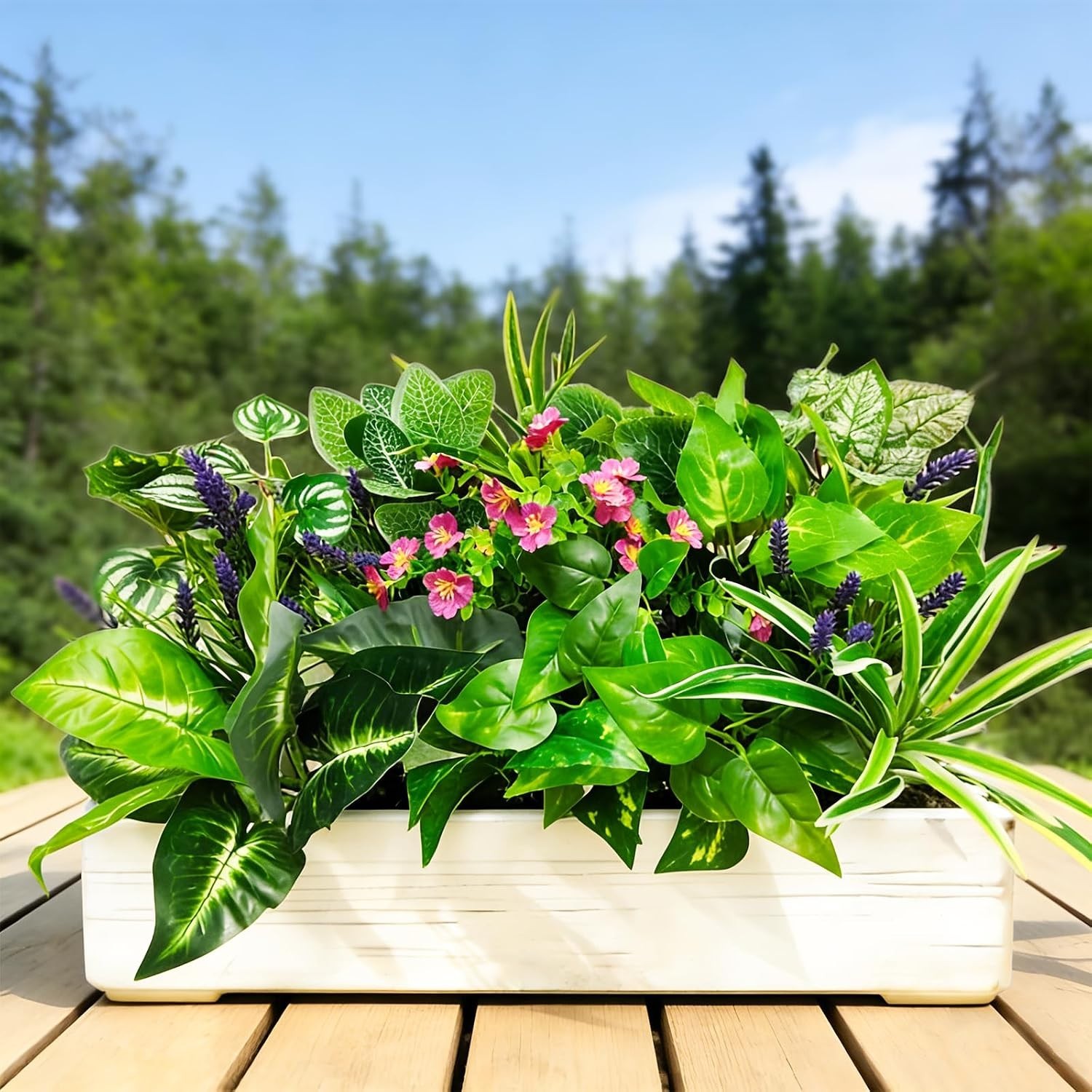 12 Pcs Artificial Plants for Outdoors Faux Greenery Leaves UV Resistant Reali…