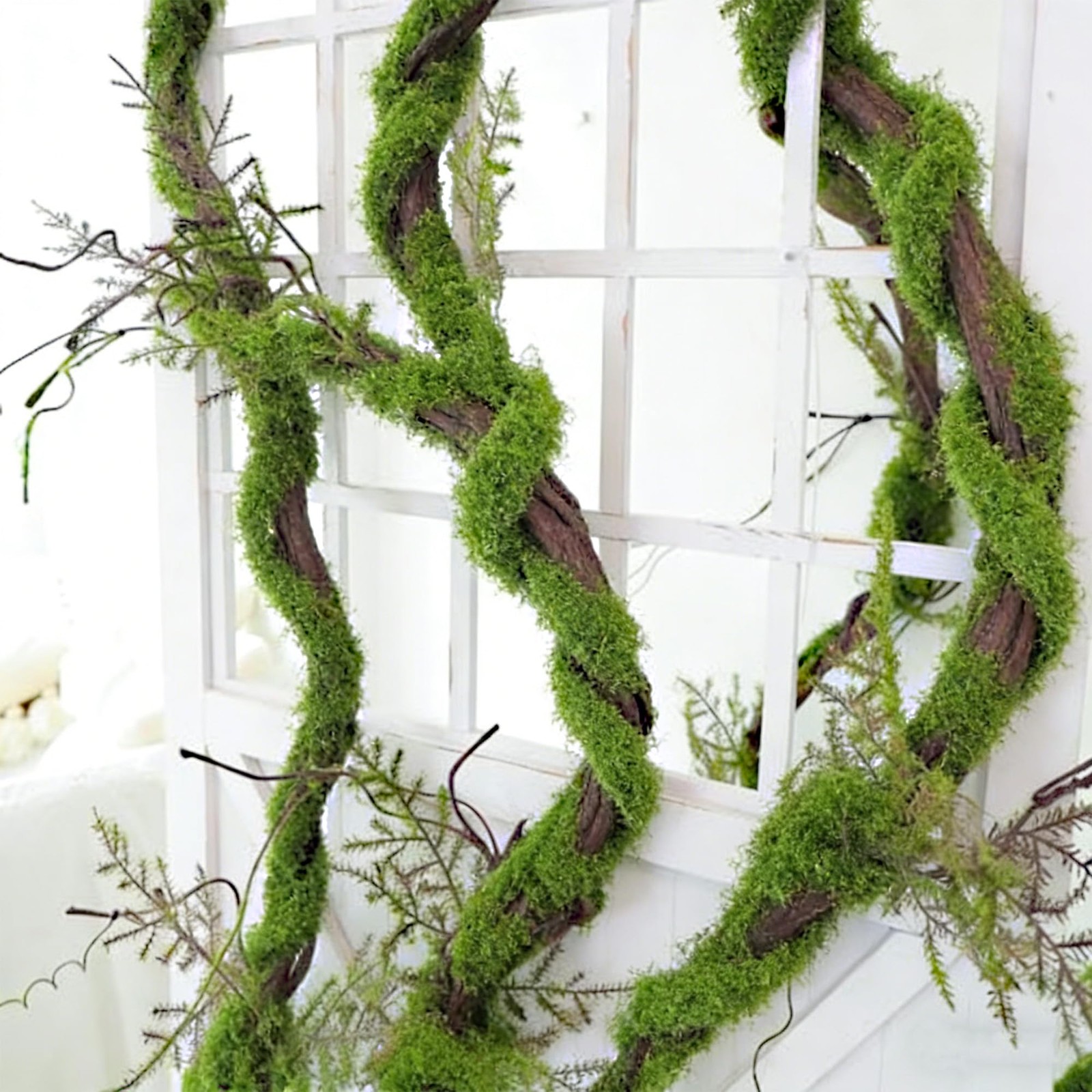 196.85 inch Artificial Moss Vine and Rattan Decorative Flower Garland for Cra…