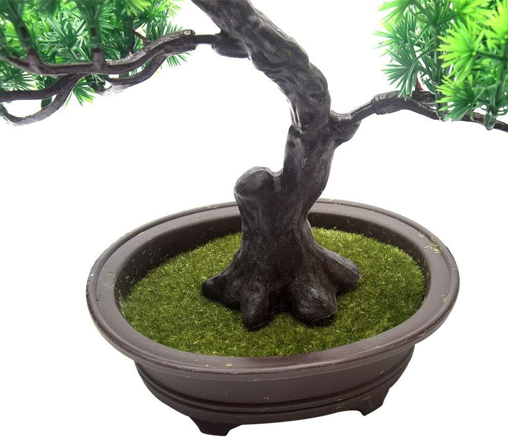 KOET Artificial Bonsai Pine Tree, 11Inch Faux Potted Plant Desk Display 2