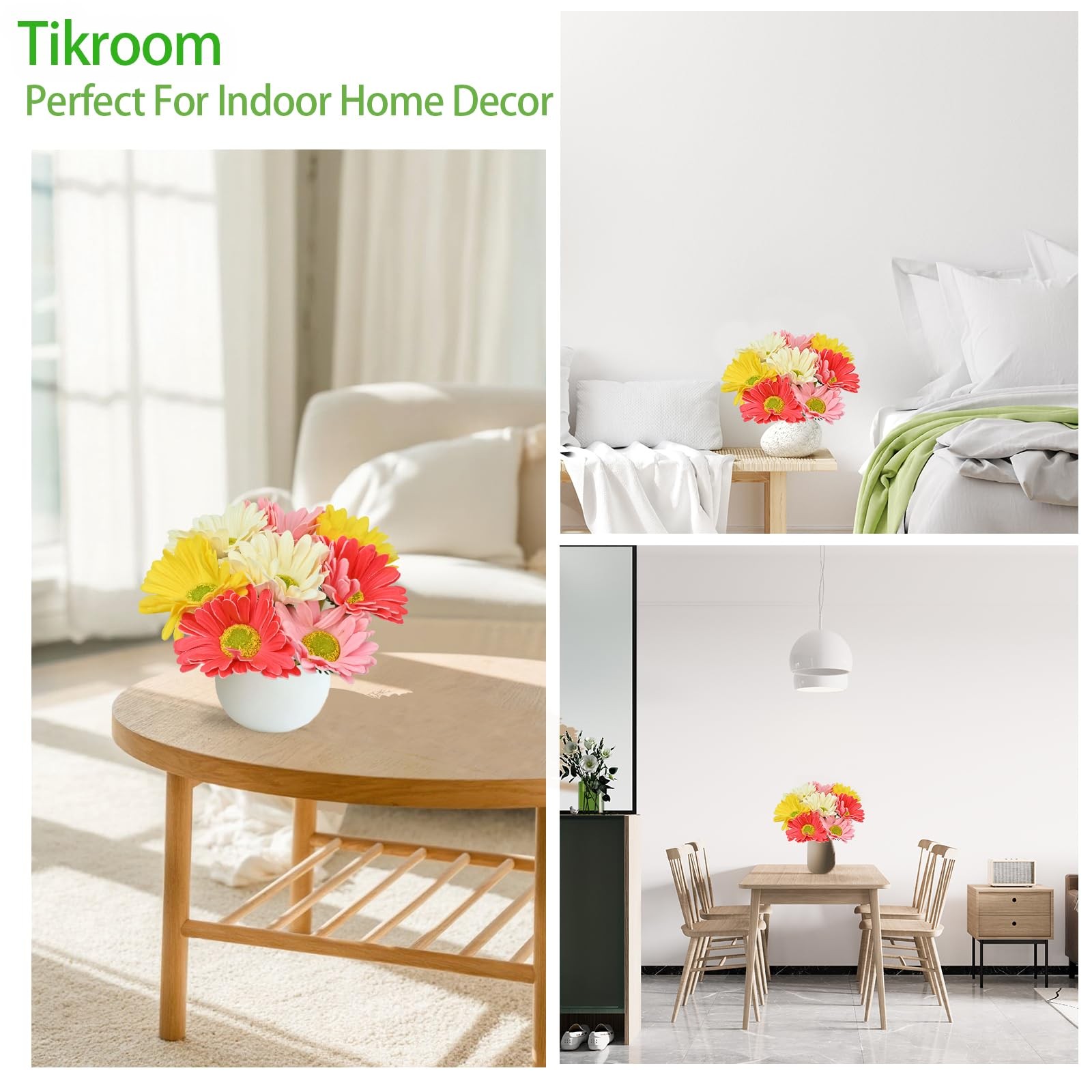 8 Pcs Artificial Gerbera Daisy Flowers Multiclor PU Artificial Fake Daisies R…