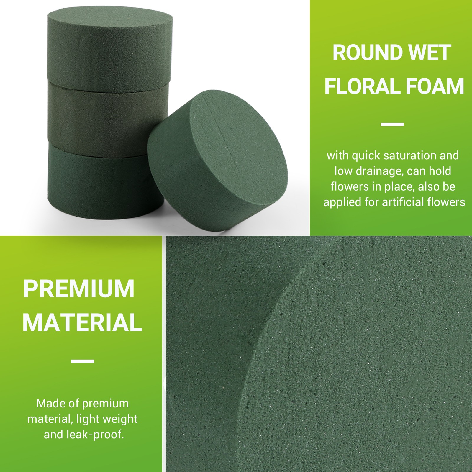 12Pcs/Set DIY Flower Arrangement Kit Green Round Wet Floral Foam Wedding2025