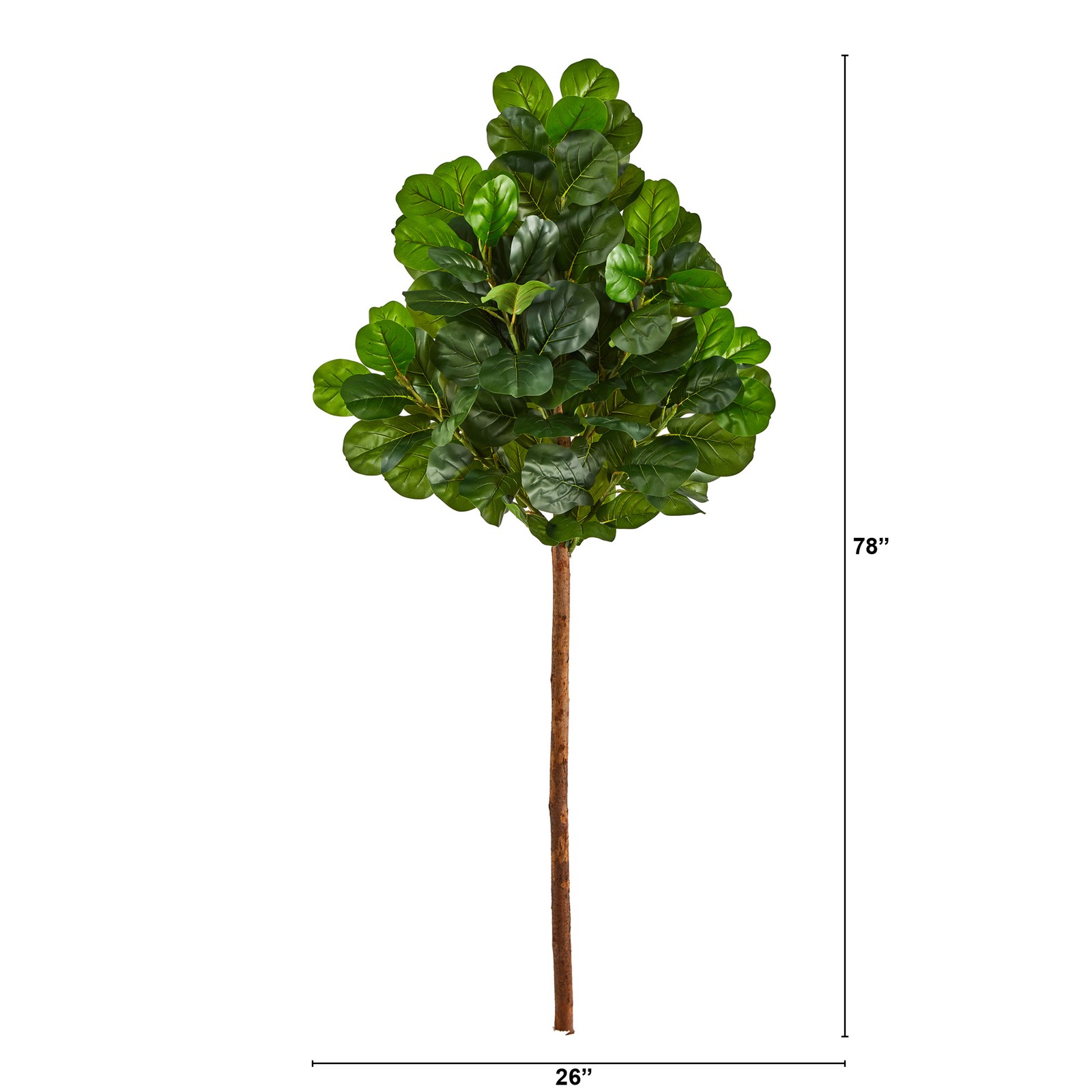 Nearly Natural 6.5ft Artificial Fiddle Leaf Tree (No Pot) in Green