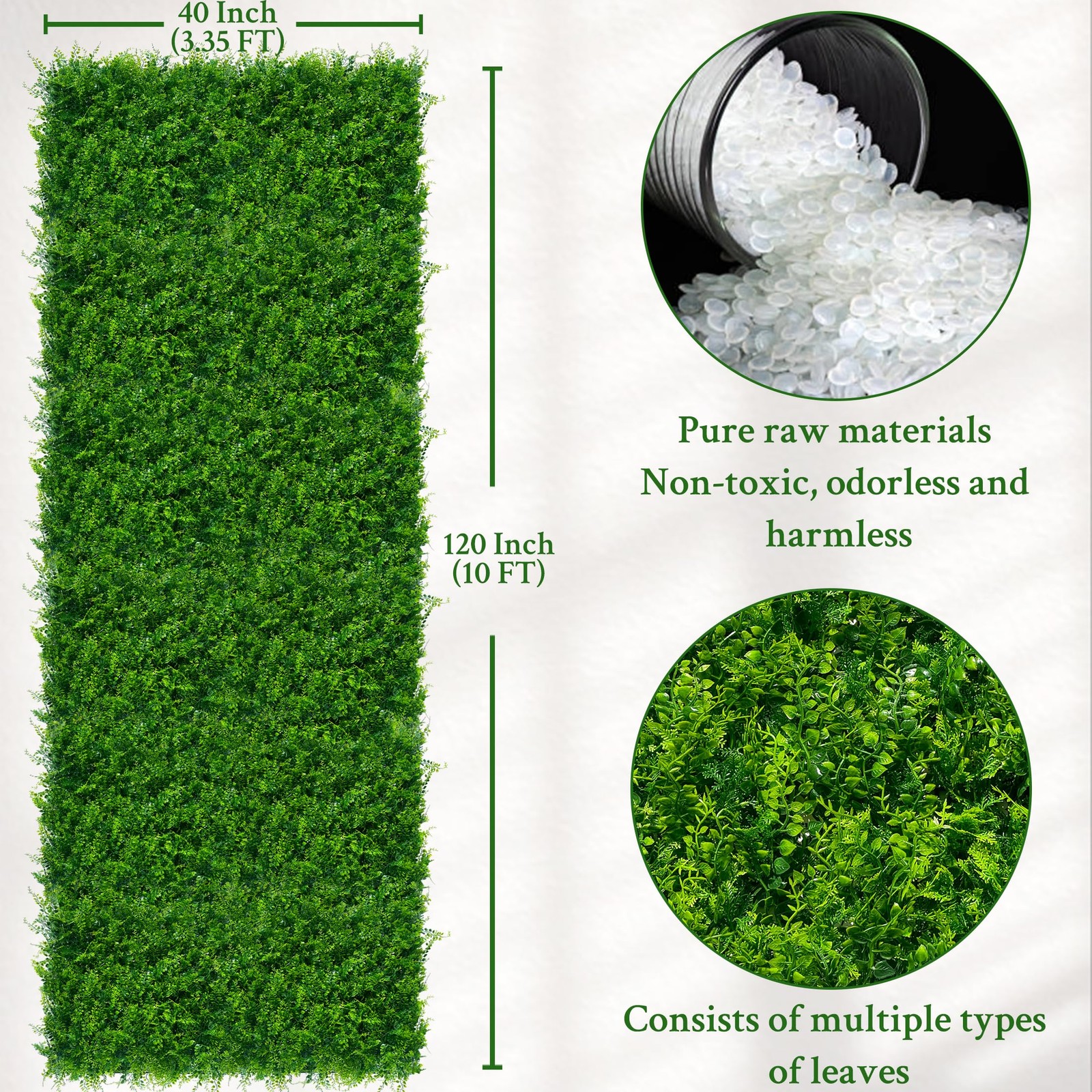 Artificial Plants Hedge Grass Wall Panels: 40×120 Inch (33.5 sqft)