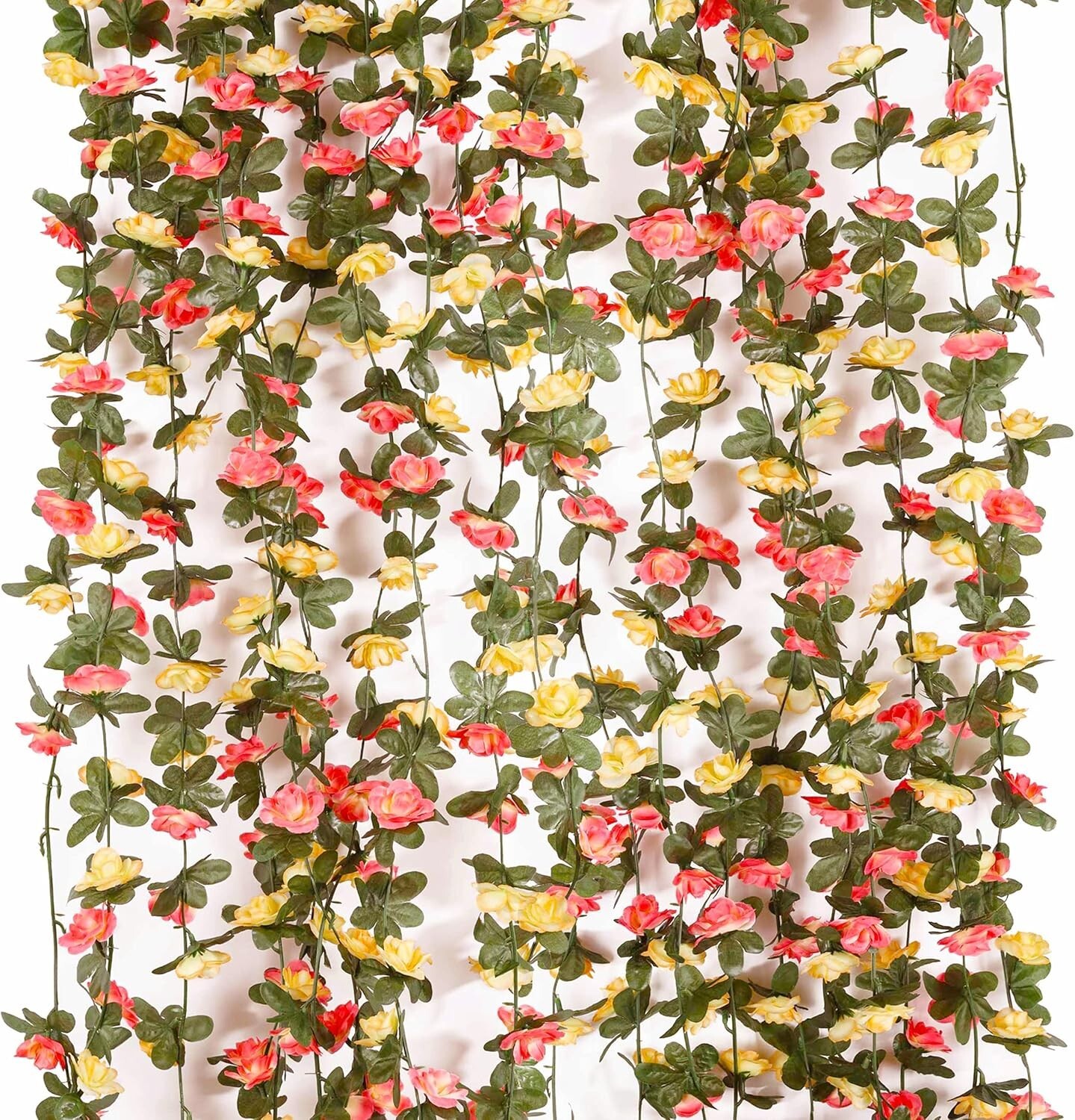 Durable 9 PCS Champagne Flower Garland – Indoor & Outdoor Decorative Solution
