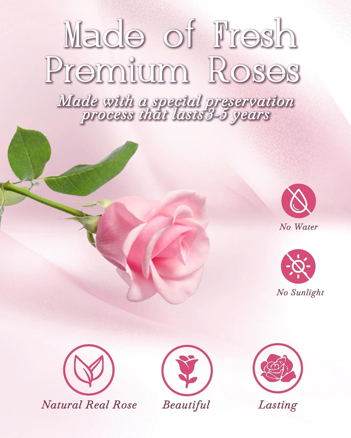 HVY Preserved Flowers Gifts for Her,Preserved Rose Bouquet in Glass Dome,Forever