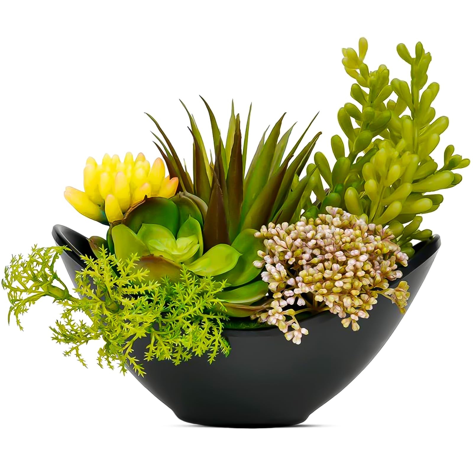 Artificial Succulents Plants, Fake Potted Plants – 7.2 Inch Faux Succulents, …