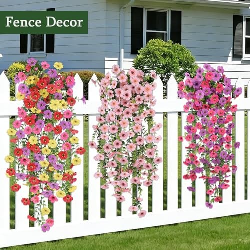 Artificial Flowers for Outdoors, UV Resistant 2 Bundles Fake 2PCS Mix Colors1