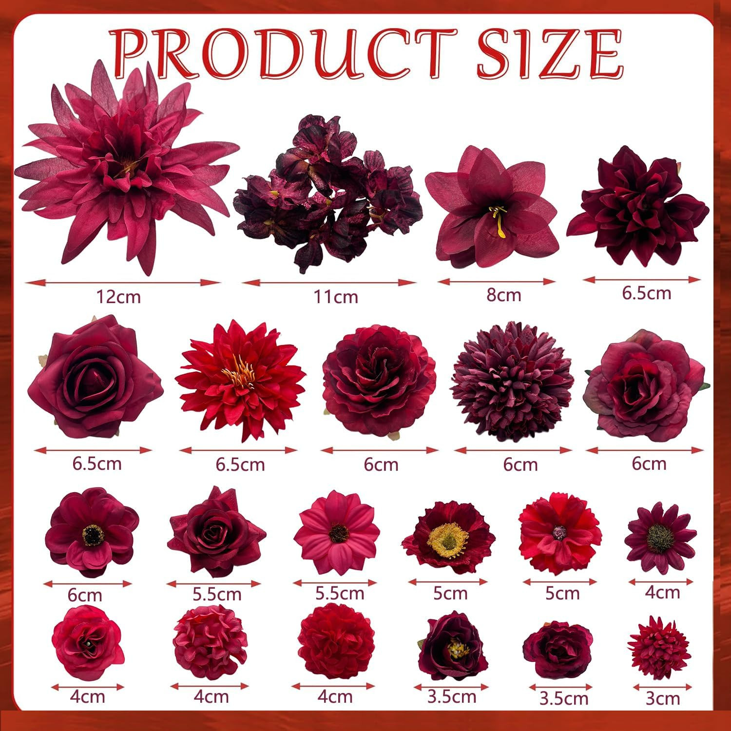 Artificial Burgundy Red Christmas Flowers Bulk Silk Roses Fake Flowers Heads …