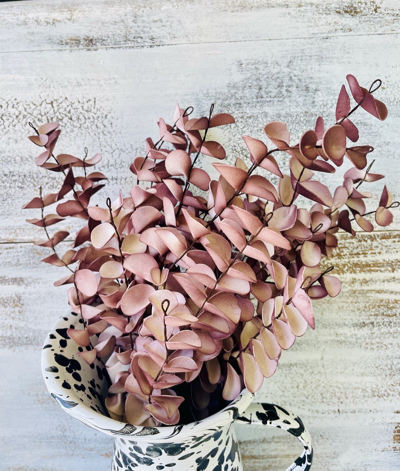 Burgundy Fall Ombré Eucalyptus Leaf Spray, 22”