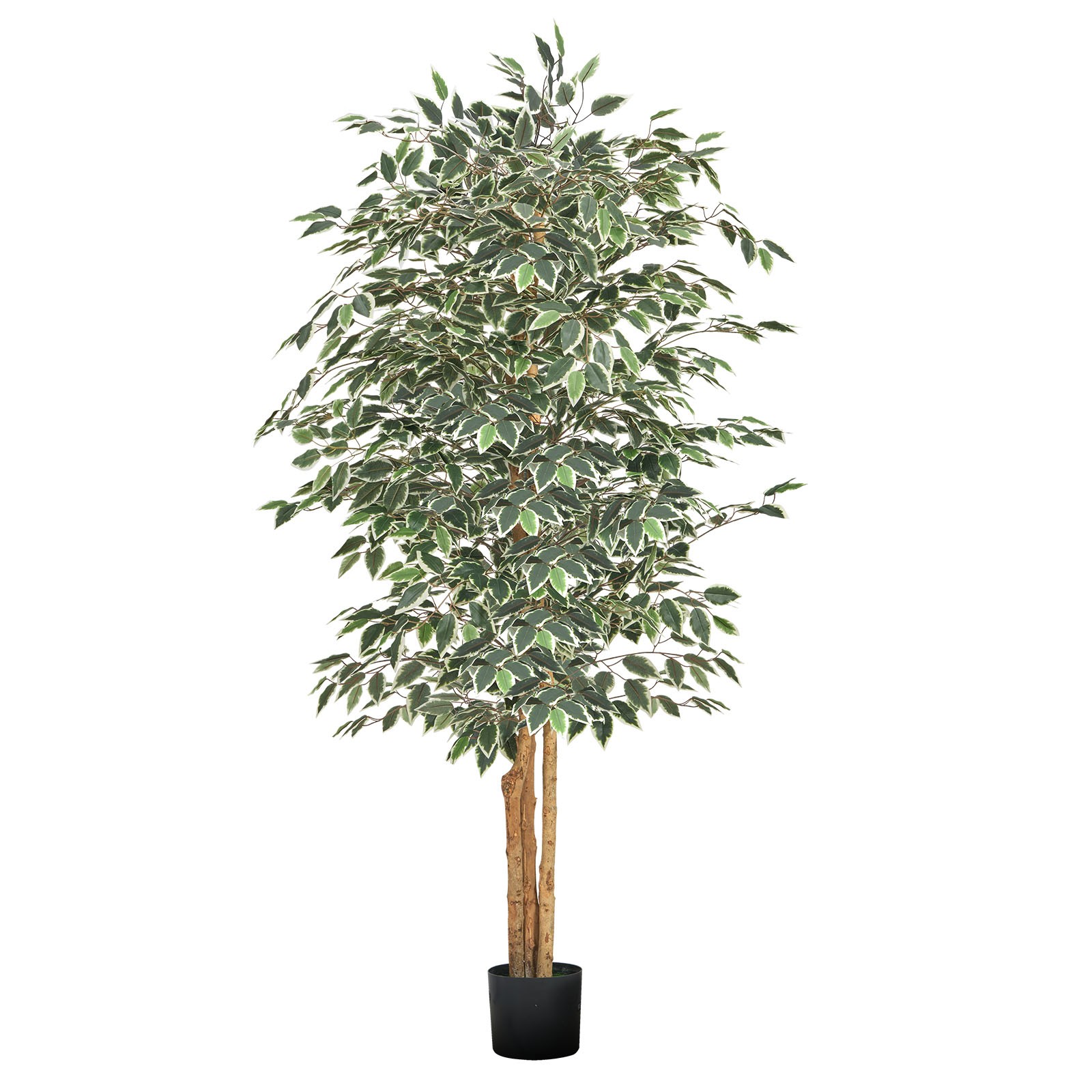 Uimoso 6FT Tall Artificial Ficus Tree with Black Pot for Indoor Decoration