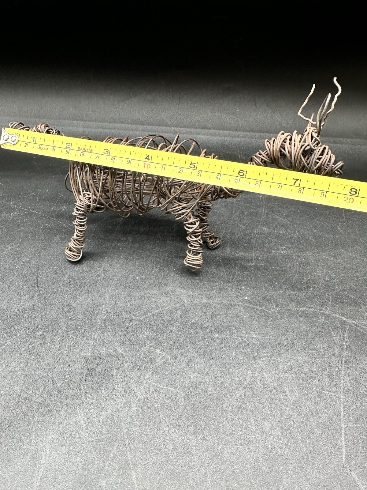 Vintage Brutalist Wire Animal Sculpture Deer Horse Reindeer 8x4in