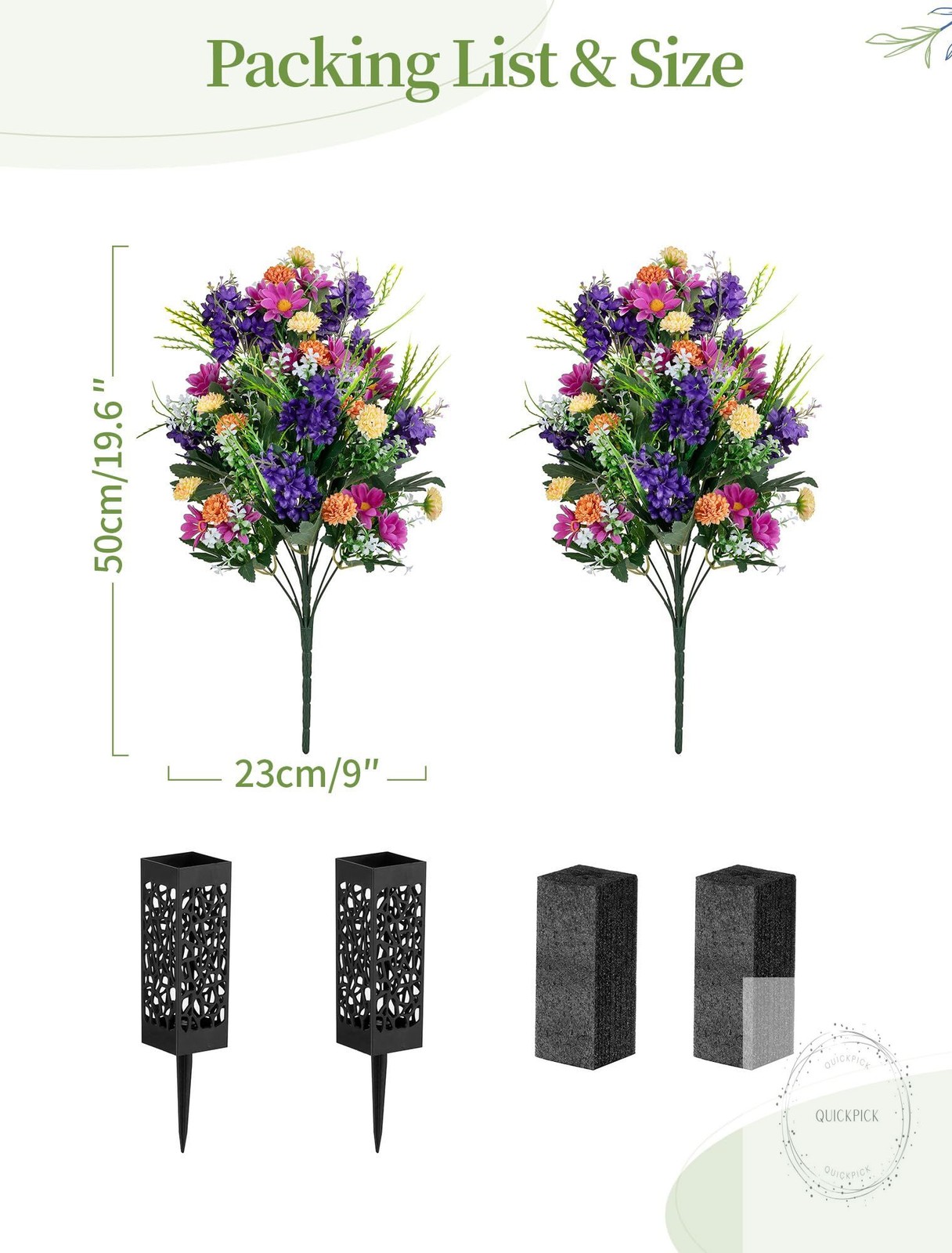 Artificial Cemetery Flowers for Grave: Memorial Day Flowers for Cemetery Outdoor