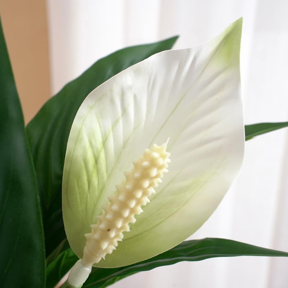 2 Packs Artificial Spathiphyllum Silk Plants 18.5″ Faux Peace Lily Anthurium …