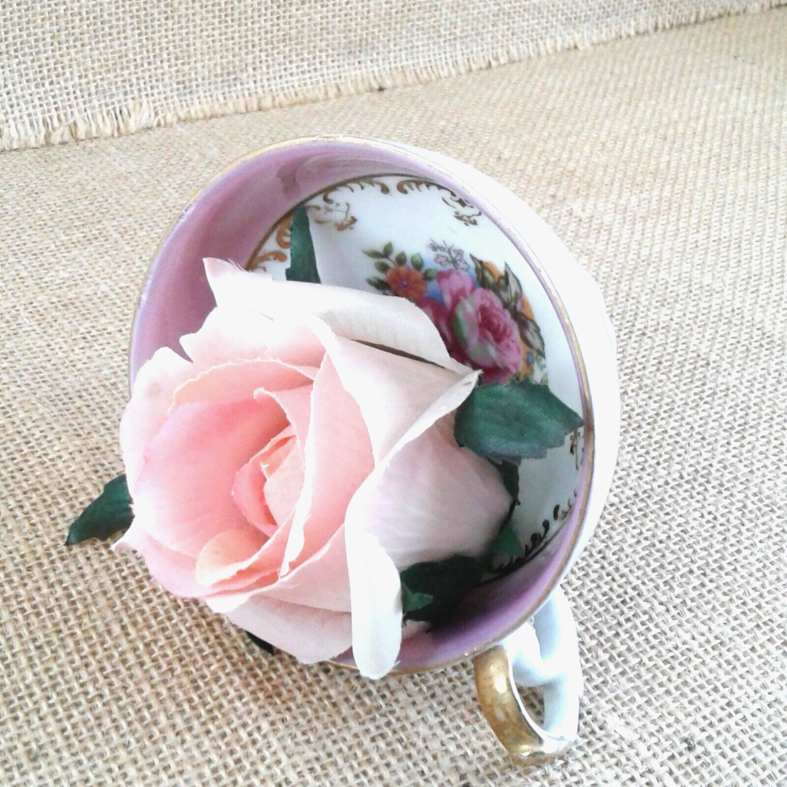Original Floral Decor Chic Porcelain Tea Cup Rose Victorian Style Gift Love 1456