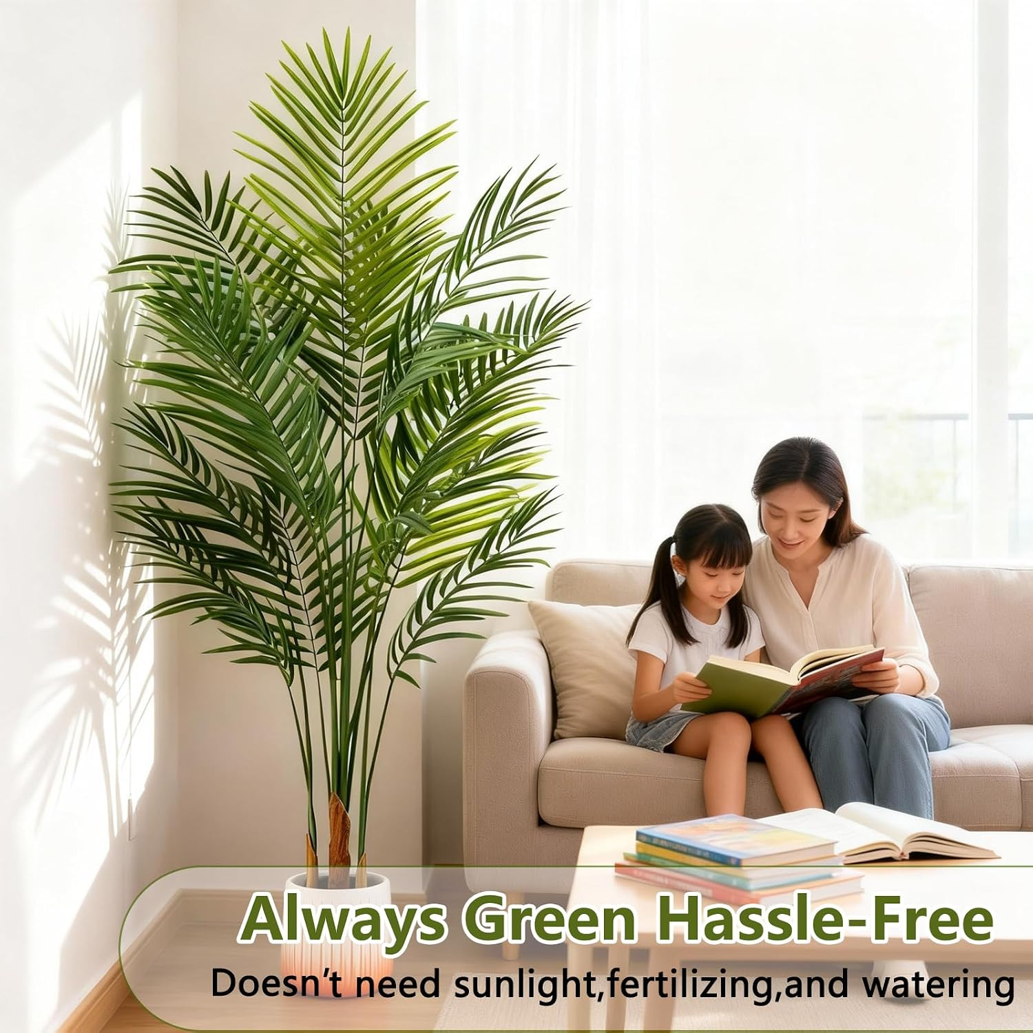 Artificial Palm Tree Indoor 5ft, Large Fake Tropical Areca Palm Tree with 13 Tru
