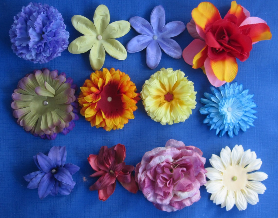 #3 Lot-12 Layers Used Silk Flower Petals 3.5-5″ Brads Multiple Colors Sizes