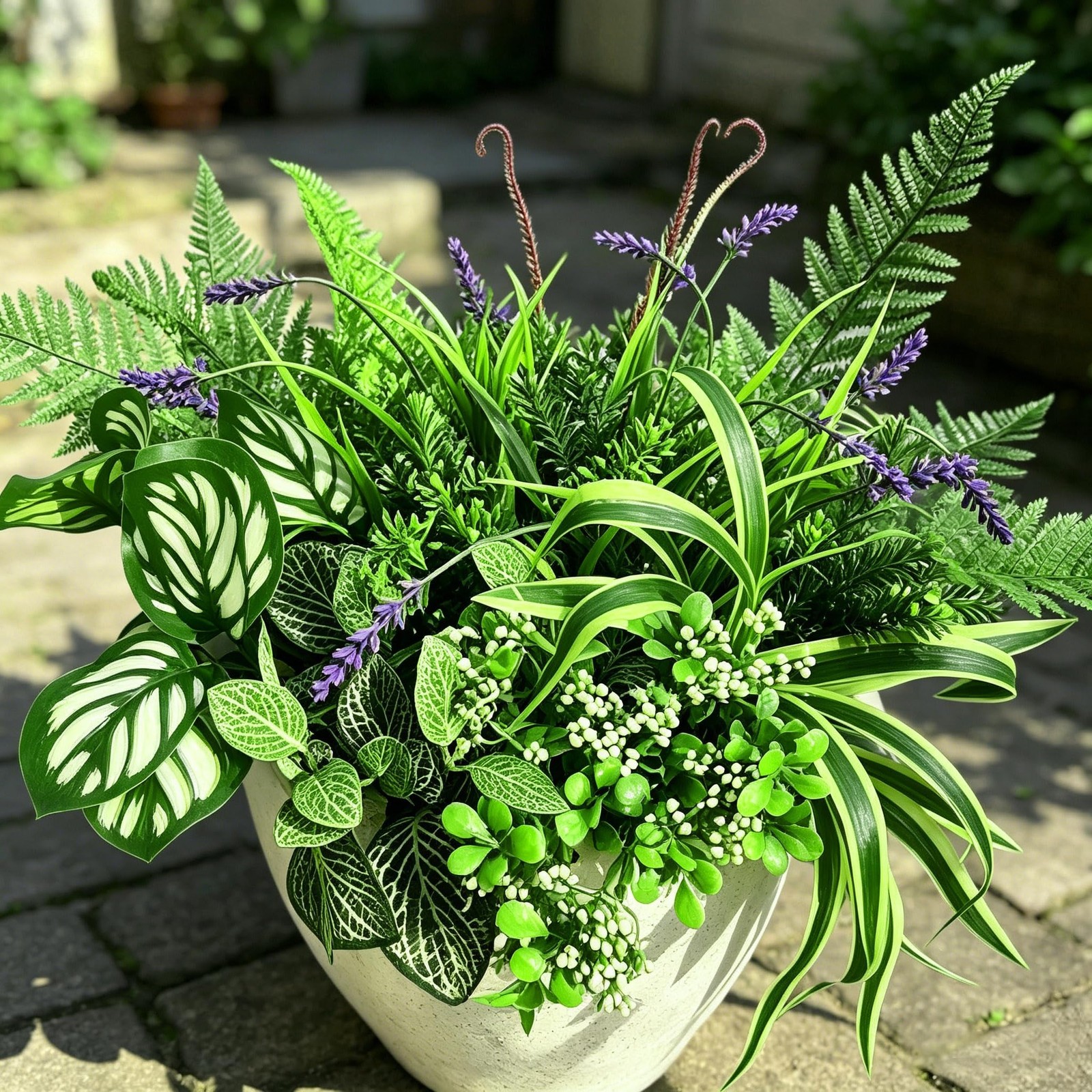 Fake Plant Faux Greenery for Outdoor 9 Bouquets UV Resistant Artificial Reali…