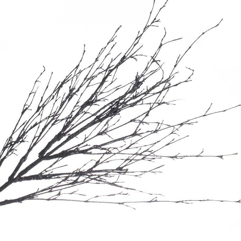 Set of 2 Black Glittered Artificial Twig 29″ Tall Sprays