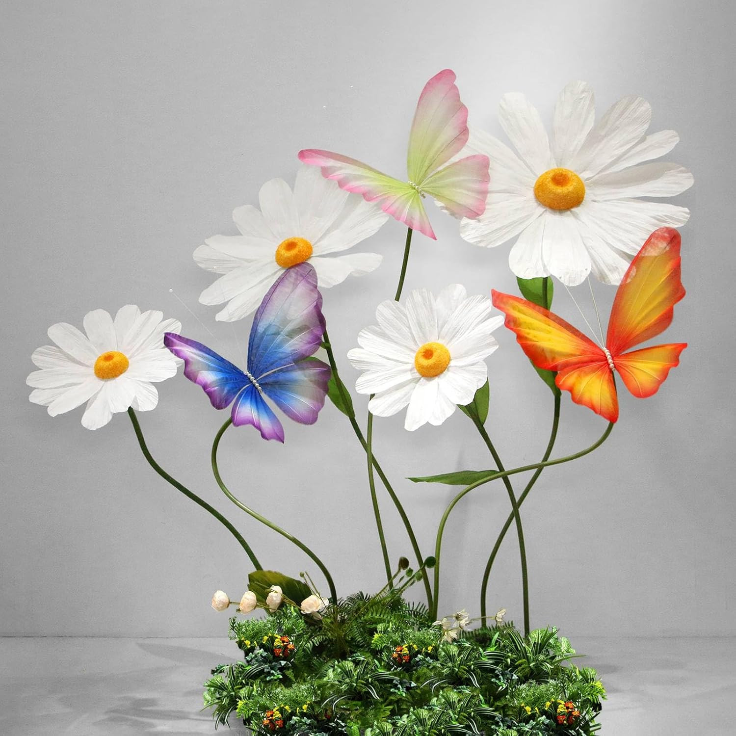 Giant White Paper Daisy Flowers 5.9 Ft for Party, Wedding, Home Decor