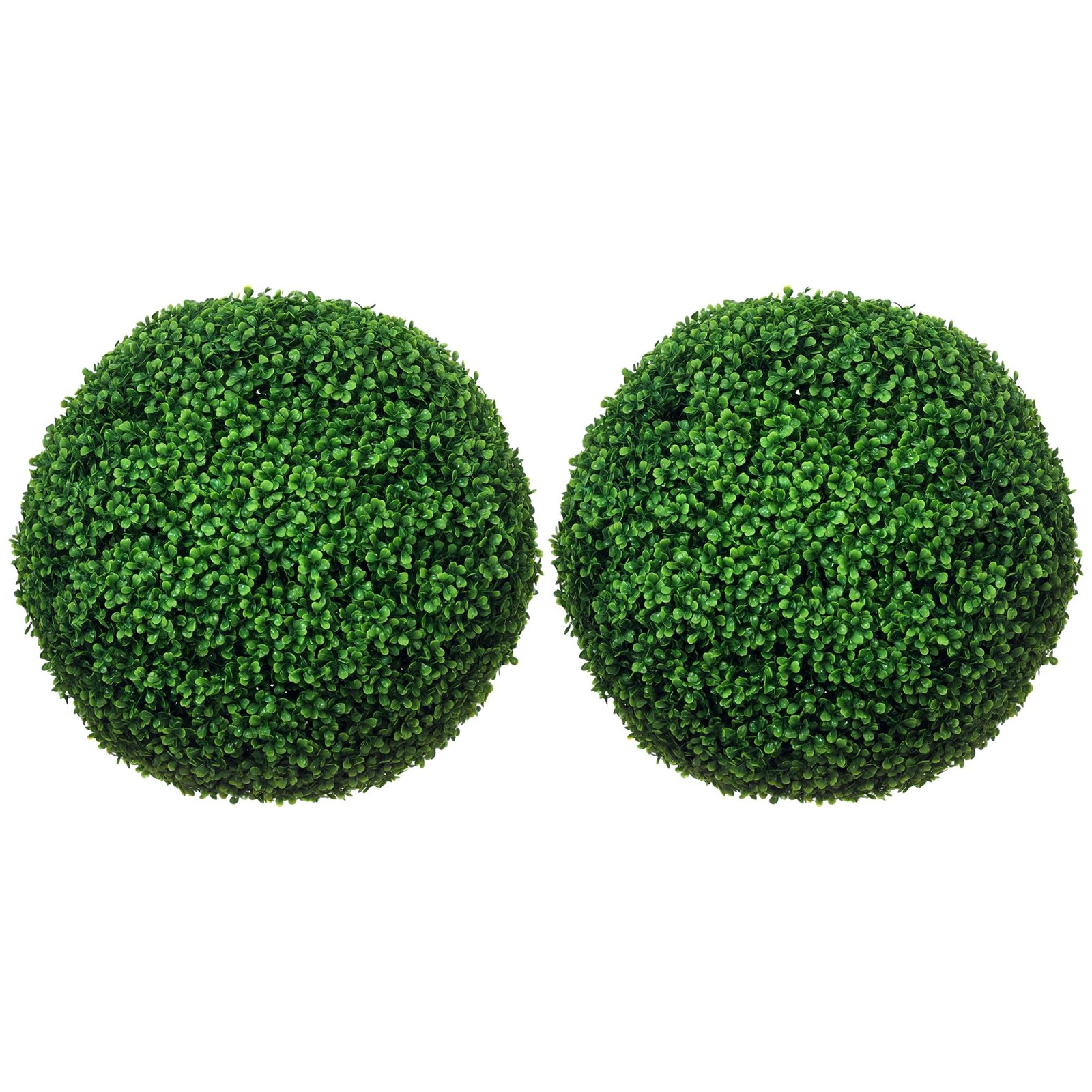 HOMCOM Artificial Boxwood Topiary Ball Set of 2 19.7 Inch Faux Plant, UV-Protect