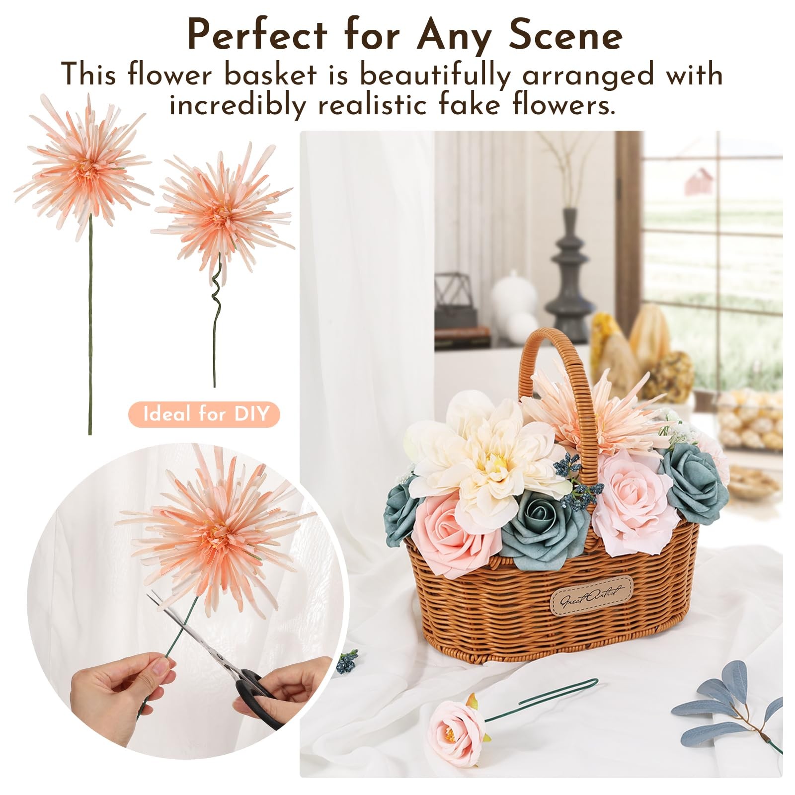 Dusty Blue Pink Artificial Flower Combo Box DIY Wedding Table Centerpiece
