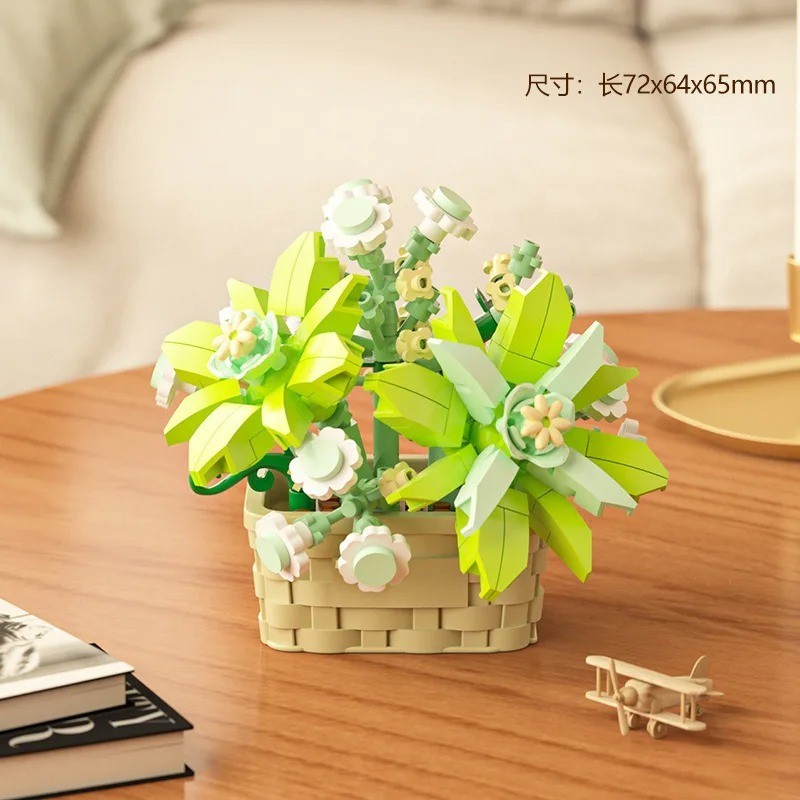 Mini Plant Brick Set – Succulent, Rose, Sunflower, Bonsai Model Toys