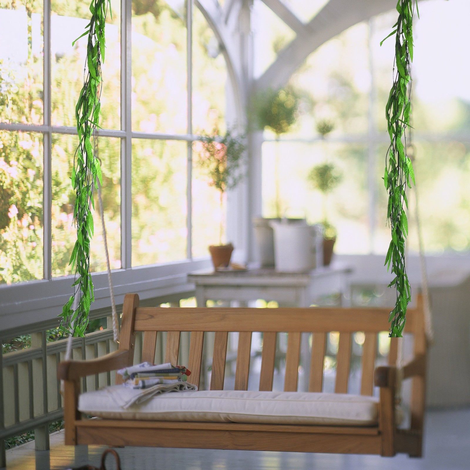 50 Strands Artificial Vine Fake Leaves Silk Willow Rattan Wicker Twig for Jun…